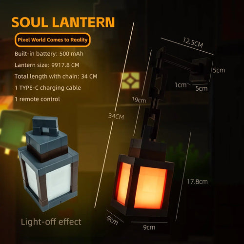 16 Color Pixel-Style  RGB Rechargeable LED Lantern