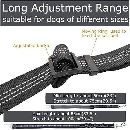 2-Pack Adjustable Pet Car Seat Belts