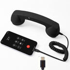 Retro Phone Handset – Vintage Wired Mobile Receiver for USB-C & 3.5mm Phones