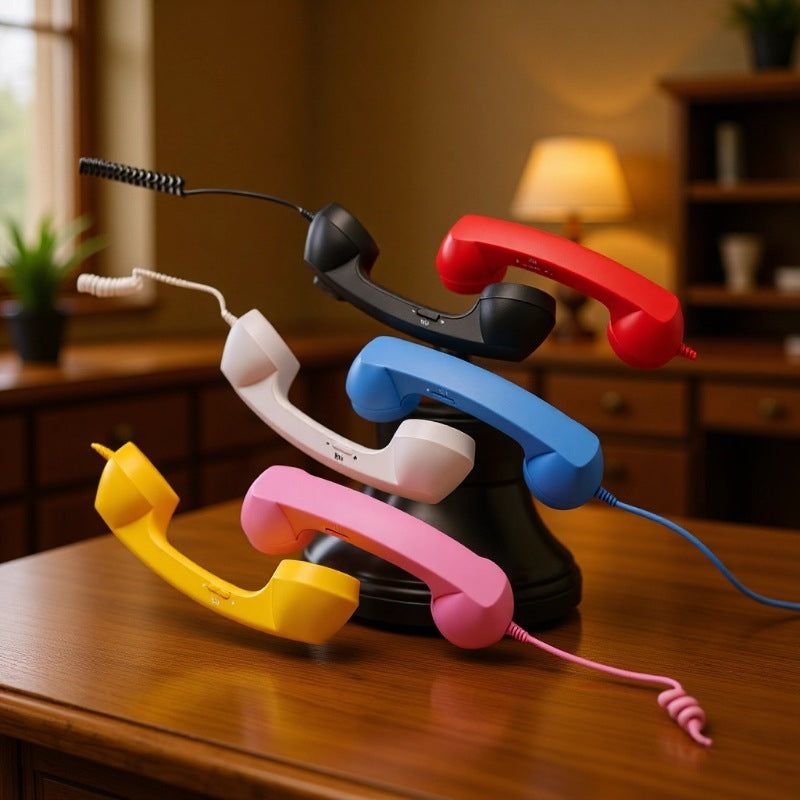 Retro Phone Handset – Vintage Wired Mobile Receiver for USB-C & 3.5mm Phones