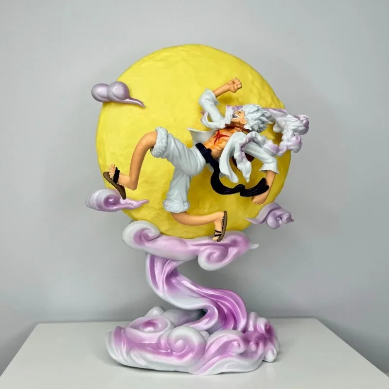 One Piece Gear 5 Nika Luffy Moon Light Figure – 28cm Anime LED Statue Decor