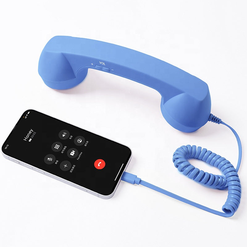 Retro Phone Handset – Vintage Wired Mobile Receiver for USB-C & 3.5mm Phones