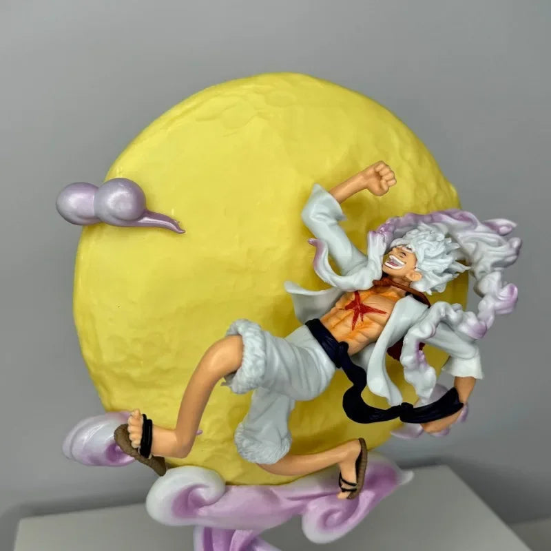 One Piece Gear 5 Nika Luffy Moon Light Figure – 28cm Anime LED Statue Decor