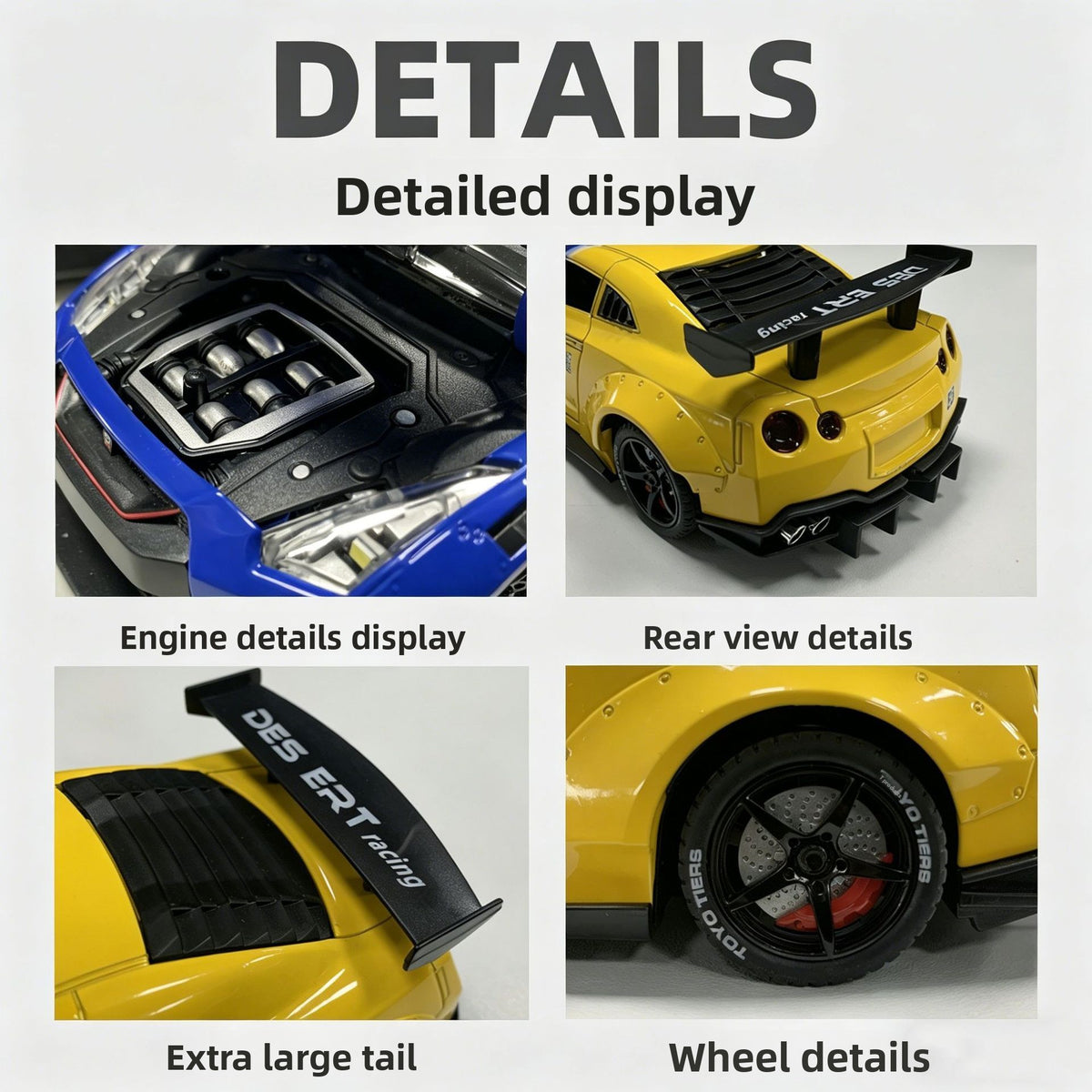 GTR Racing Car Alarm Clock – Metal Hypercar Desk Clock With Light & Mist Effect