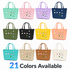 EVA Tote Bag with Charms – Washable Beach, Pool & Travel Carryall