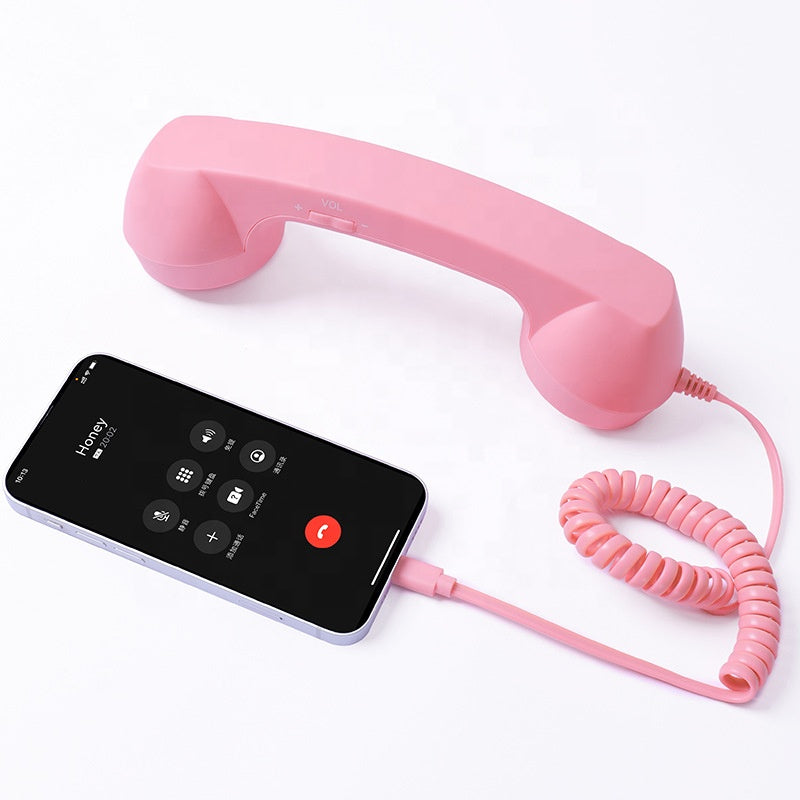 Retro Phone Handset – Vintage Wired Mobile Receiver for USB-C & 3.5mm Phones