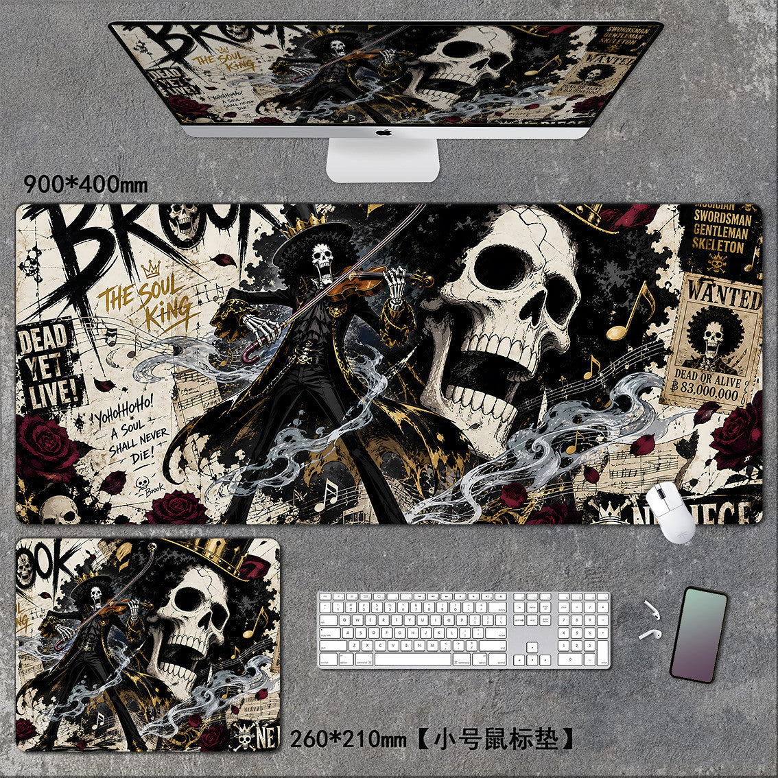 One Piece XXL Gaming Mouse Pad – Luffy, Zoro, Sanji Anime Desk Mat