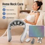 Rechargeable Neck Massager With Heat & EMS Pulse – Remote Control Neck Care Device