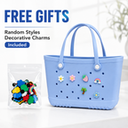 EVA Tote Bag with Charms – Washable Beach, Pool & Travel Carryall
