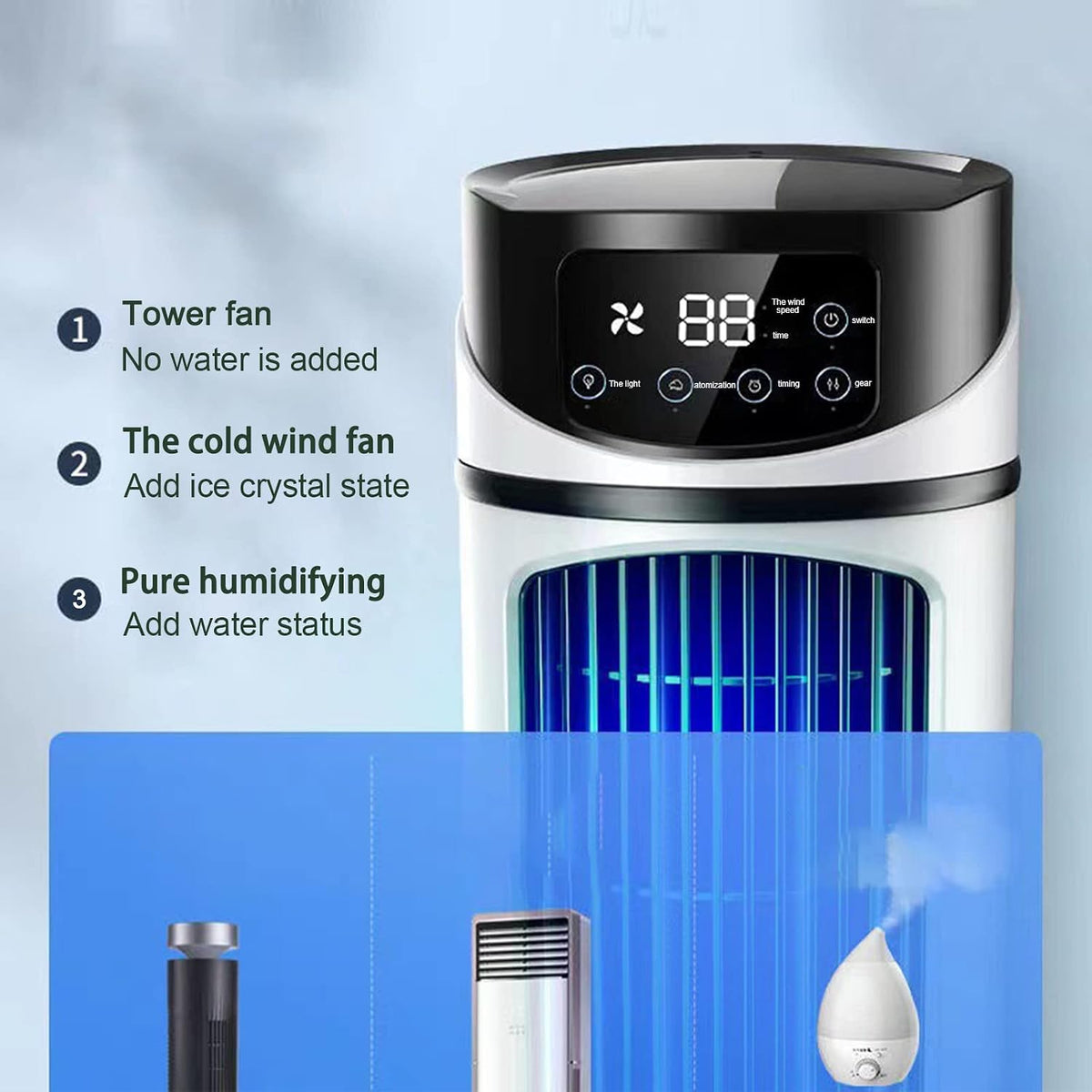 Portable USB Mist Cooling Fan – Desktop Mini Air Cooler for Room, Office & Dorm