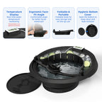 Facial Ice Bath Bowl With Thermometer – Foldable Silicone Cold Plunge Face Basin