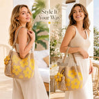 Handmade Crochet Flower Bag – Cute Knitted Shoulder Bag With Tassel Option