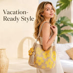 Handmade Crochet Flower Bag – Cute Knitted Shoulder Bag With Tassel Option