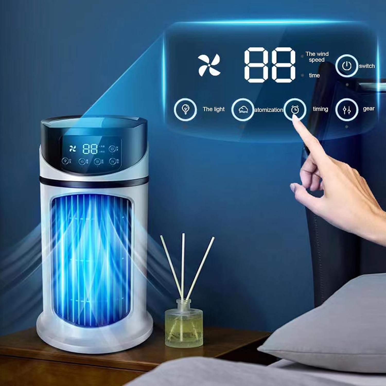 Portable USB Mist Cooling Fan – Desktop Mini Air Cooler for Room, Office & Dorm