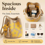 Handmade Crochet Flower Bag – Cute Knitted Shoulder Bag With Tassel Option