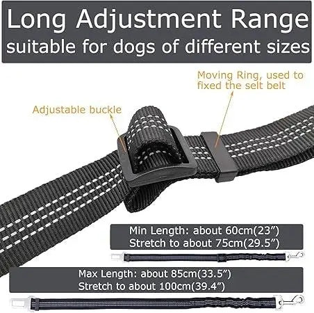 2-Pack Adjustable Pet Car Seat Belts