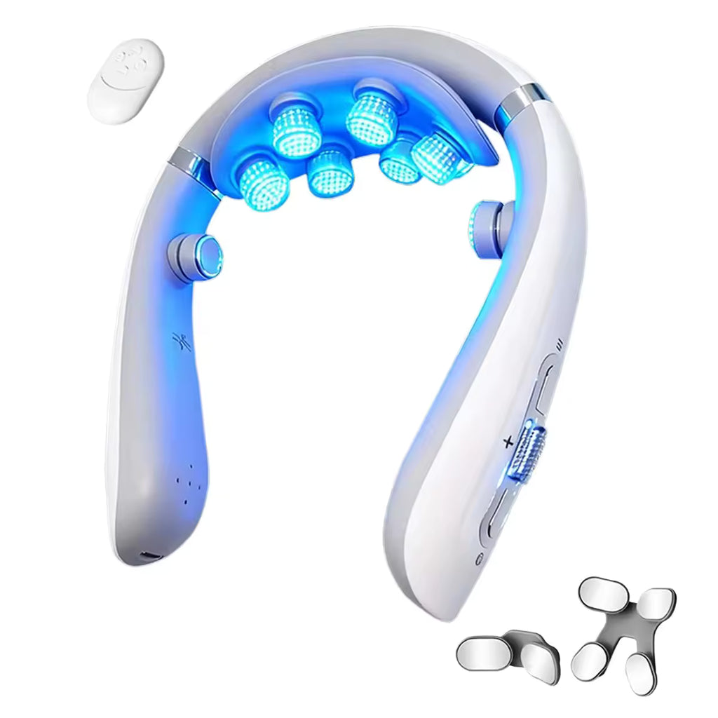 Rechargeable Neck Massager With Heat & EMS Pulse – Remote Control Neck Care Device