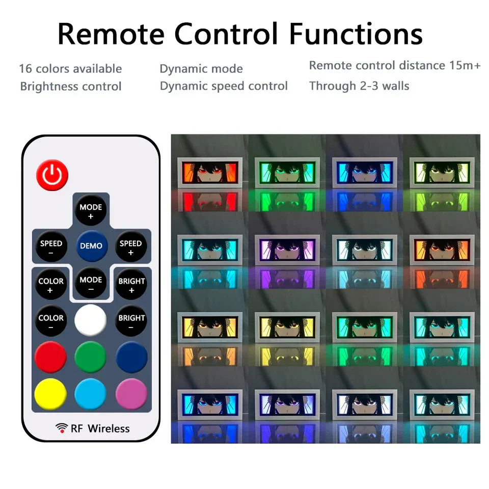 Anime RGB LED Light Frame With Remote – Anime Room Decor Light Box