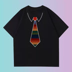 Fake Tie Cotton T-Shirt – Funny Novelty Short Sleeve Tee