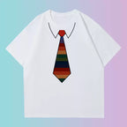 Fake Tie Cotton T-Shirt – Funny Novelty Short Sleeve Tee