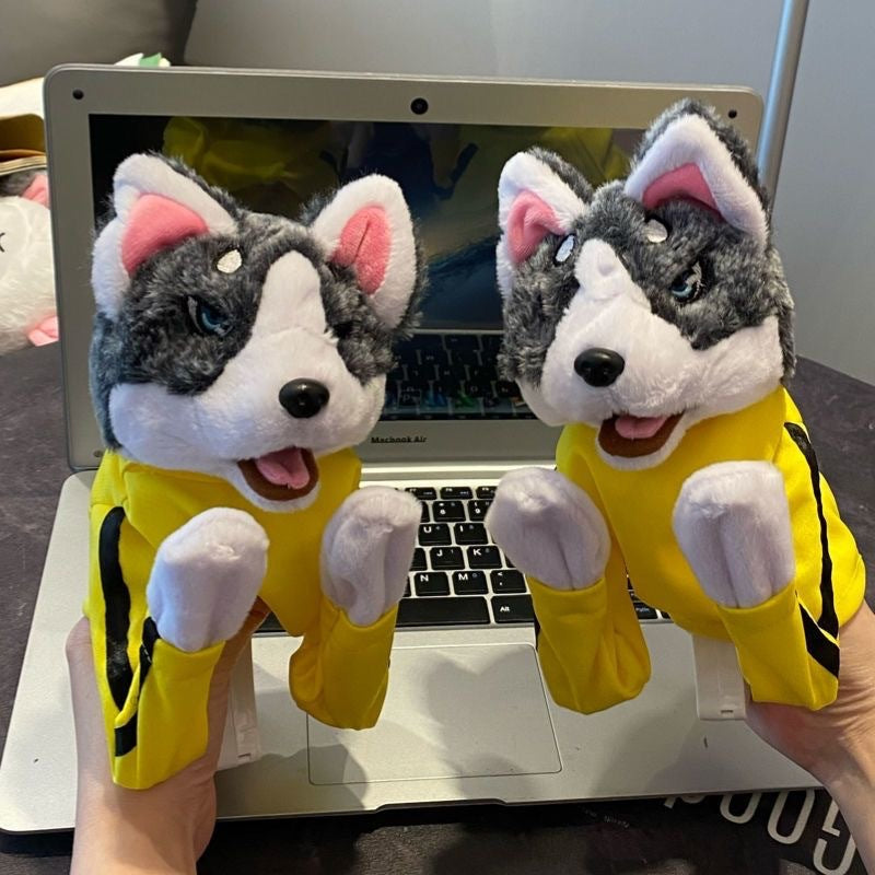 Funny Boxing Husky Plush Toy – Interactive Sound Dog Puppet Gift
