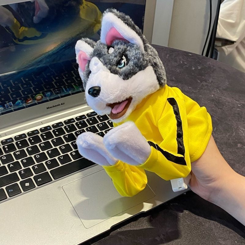 Funny Boxing Husky Plush Toy – Interactive Sound Dog Puppet Gift