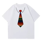 Fake Tie Cotton T-Shirt – Funny Novelty Short Sleeve Tee