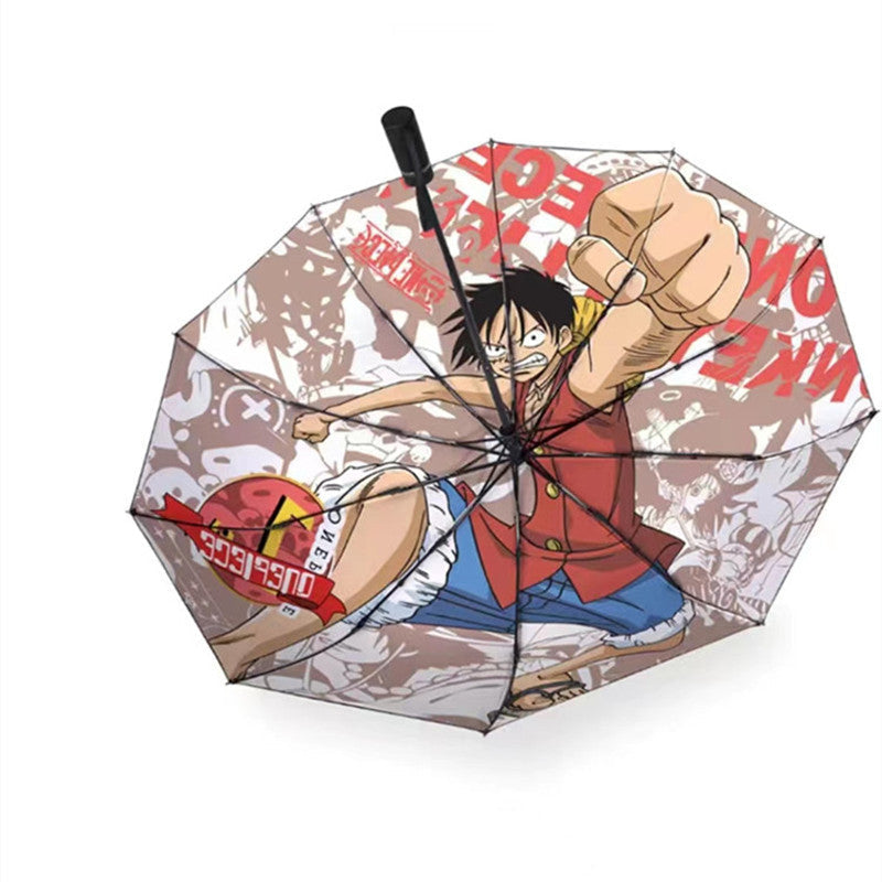 One Piece Anime Folding Umbrella – Luffy & Zoro Automatic UV Sun Rain Umbrella