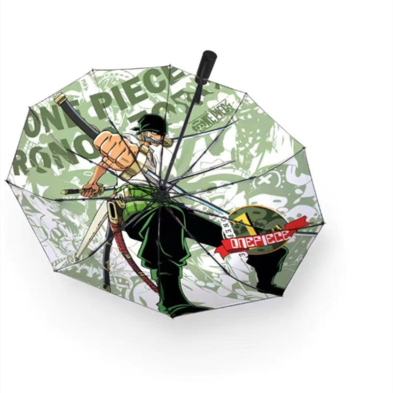 One Piece Anime Folding Umbrella – Luffy & Zoro Automatic UV Sun Rain Umbrella