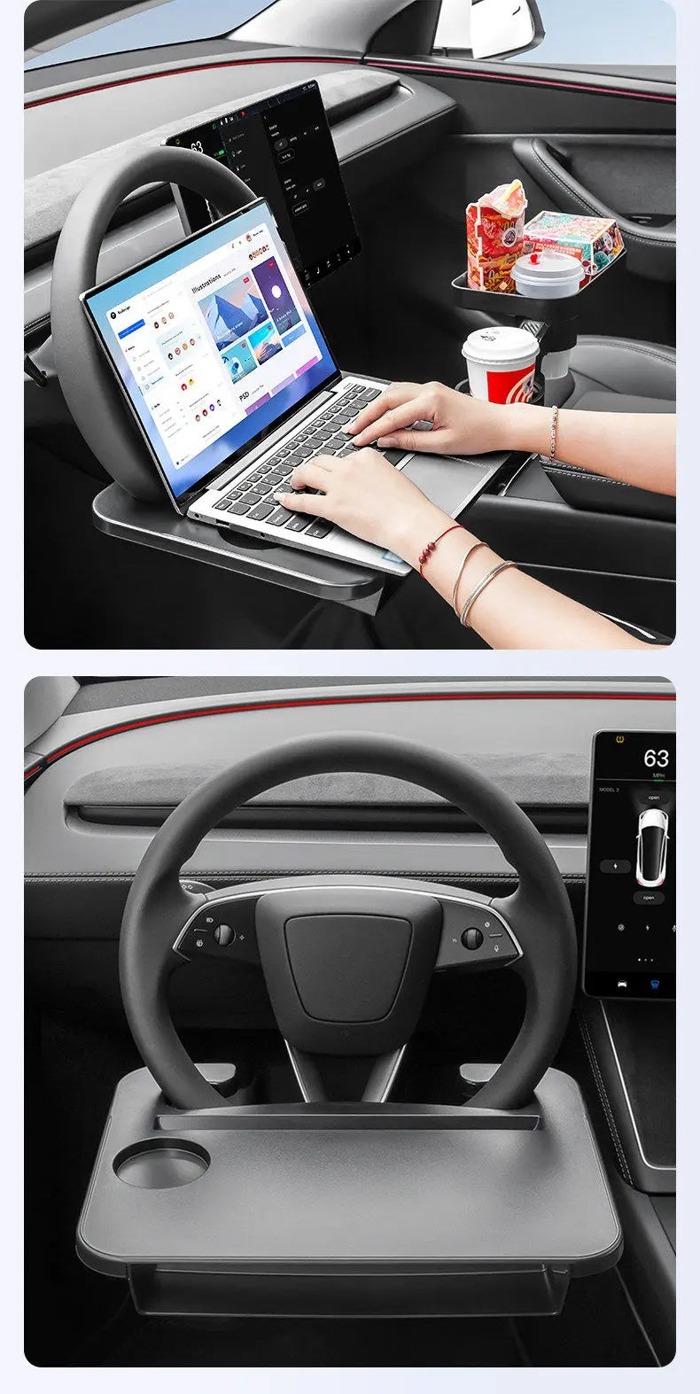 2-in-1 Steering Wheel Desk & Food Tray