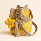 Handmade Crochet Flower Bag – Cute Knitted Shoulder Bag With Tassel Option