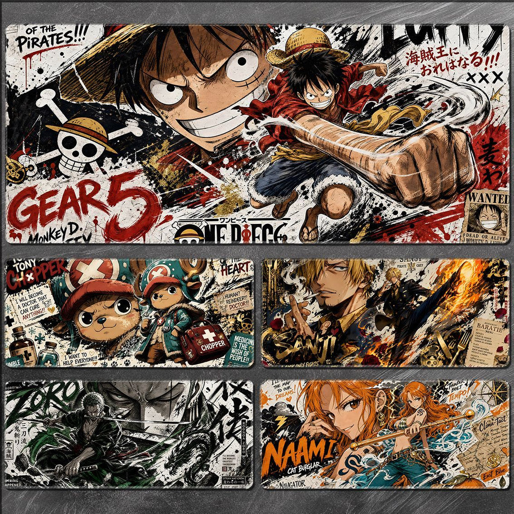 One Piece XXL Gaming Mouse Pad – Luffy, Zoro, Sanji Anime Desk Mat