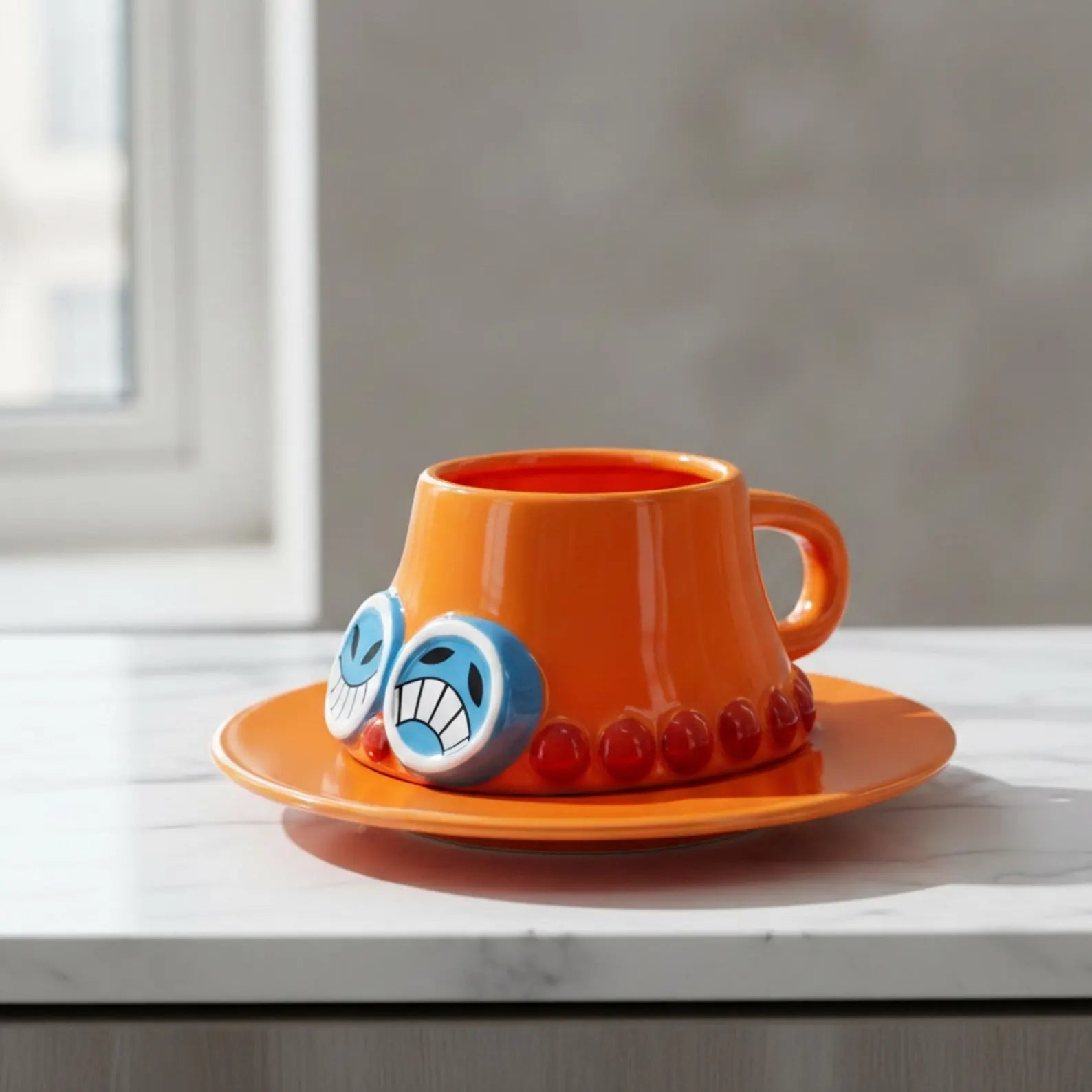 One Piece Anime Coffee Mug – Luffy, Ace, Sabo, Chopper & Trafalgar Law Cup