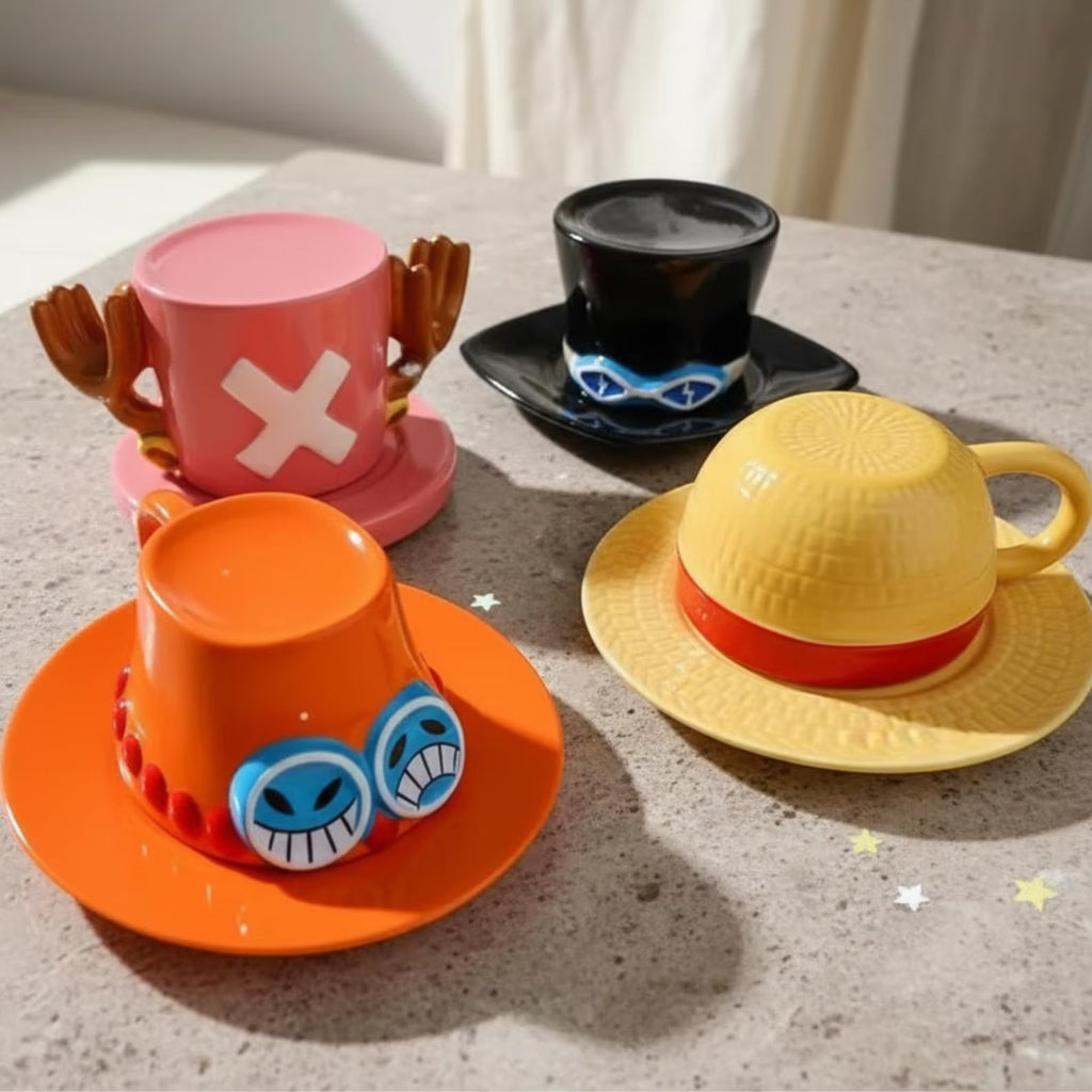 One Piece Anime Coffee Mug – Luffy, Ace, Sabo, Chopper & Trafalgar Law Cup