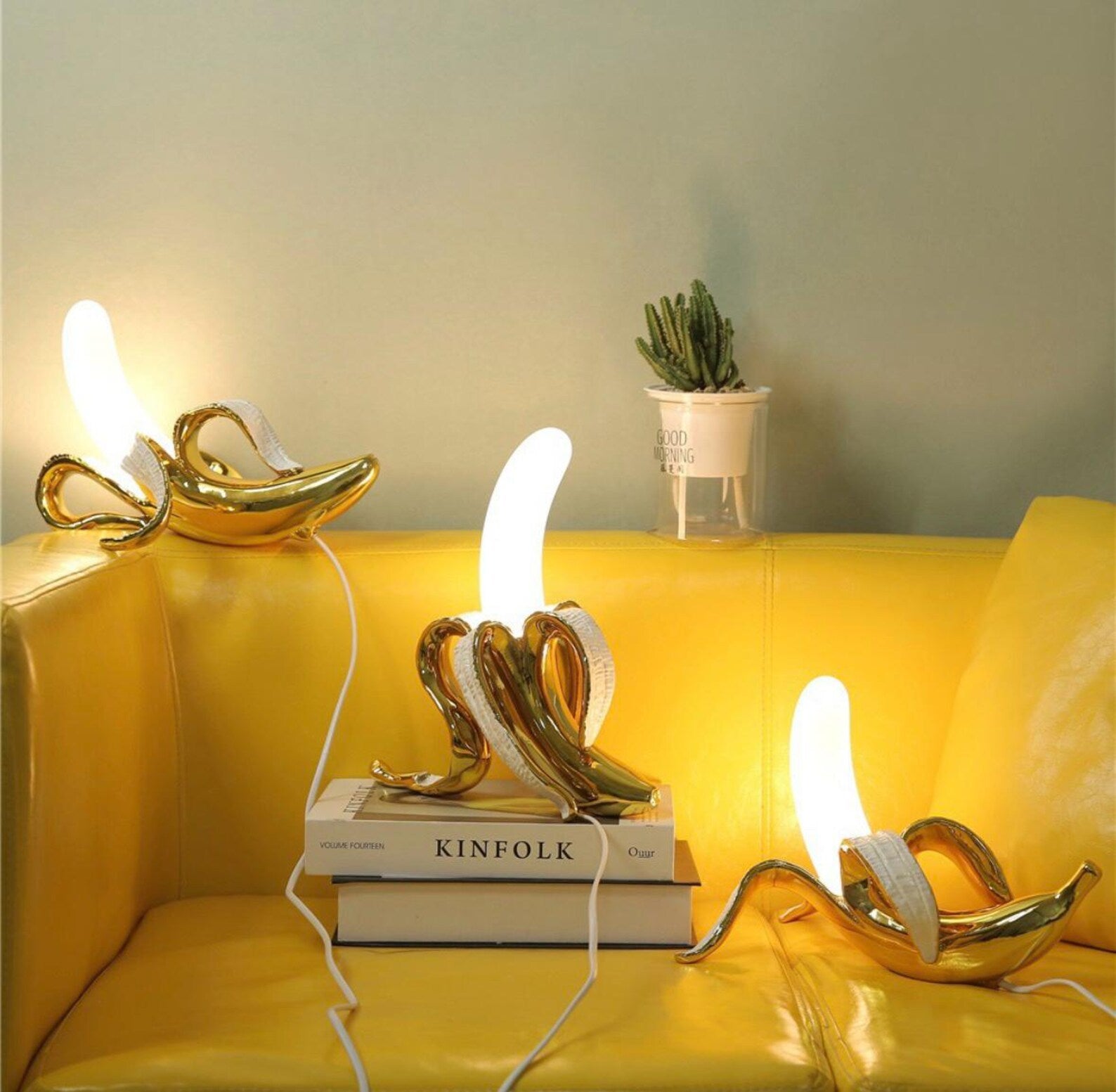 Gold Banana Table Lamp – Luxury Banana Night Light & Quirky Desk Decor